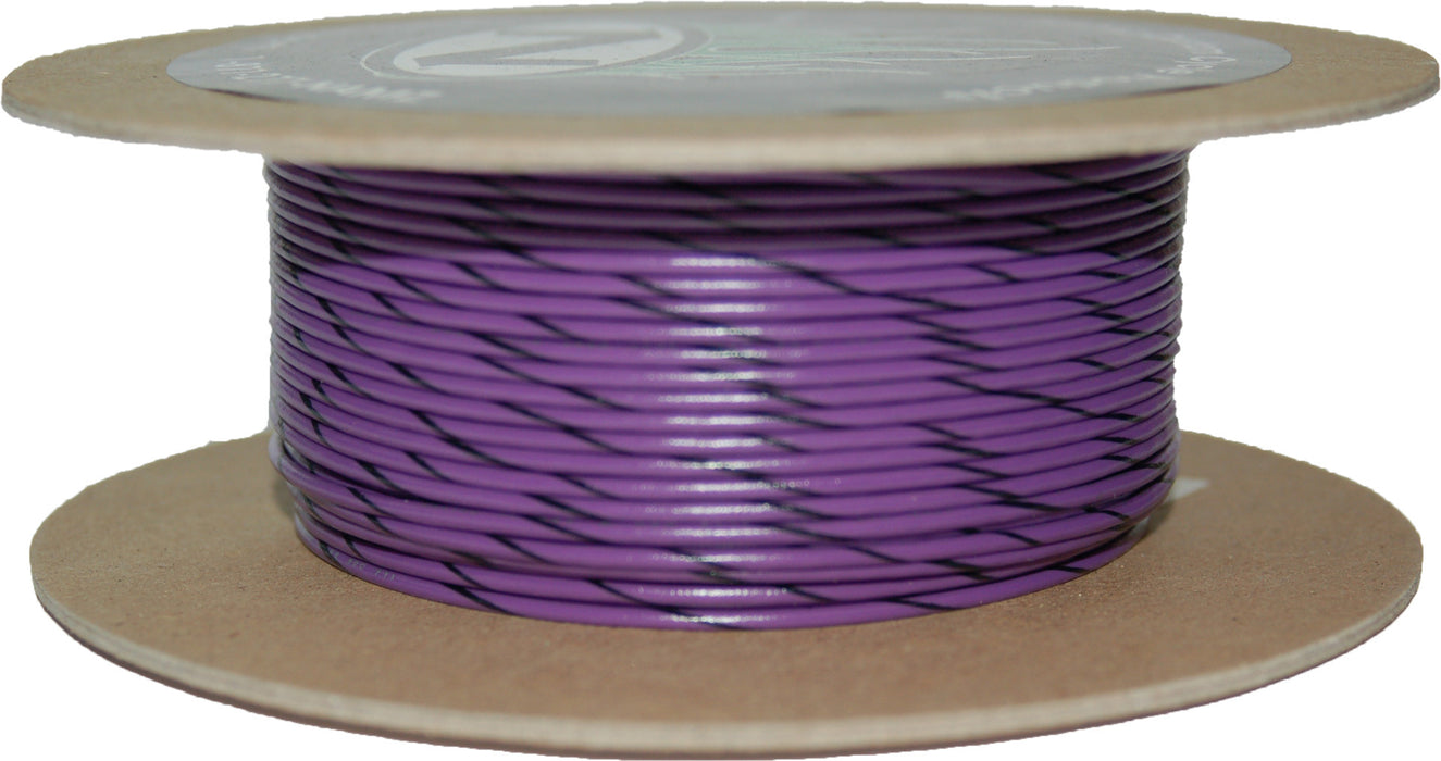 #18 Gauge Violet/Black Stripe 100' Spool Of Primary Wire