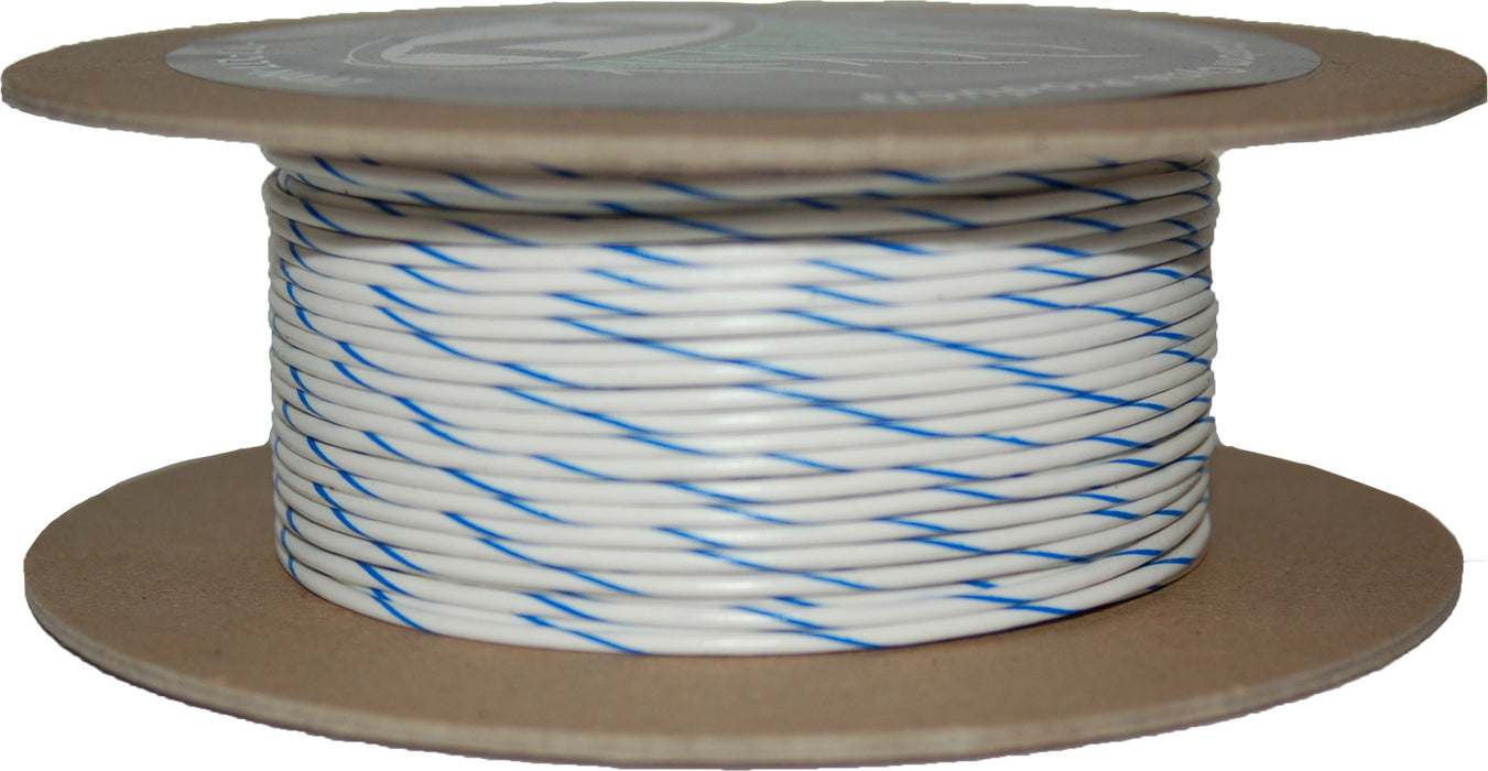 #18 Gauge White/Blue Stripe 100' Spool Of Primary Wire
