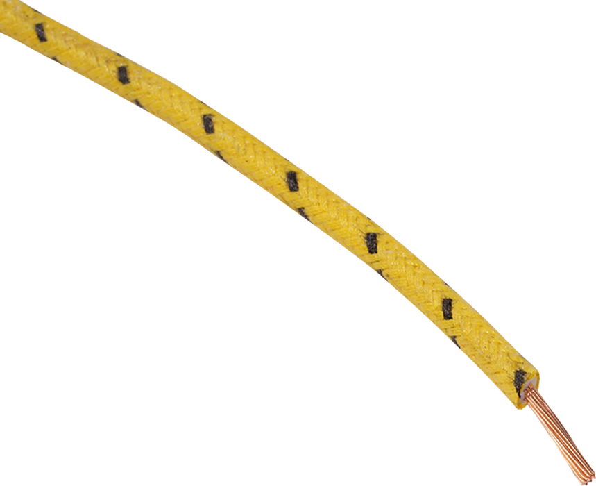 NAMZ 25' Cloth-Braided Wire Spool - 16 Gauge - Yellow/Black NCBW-40