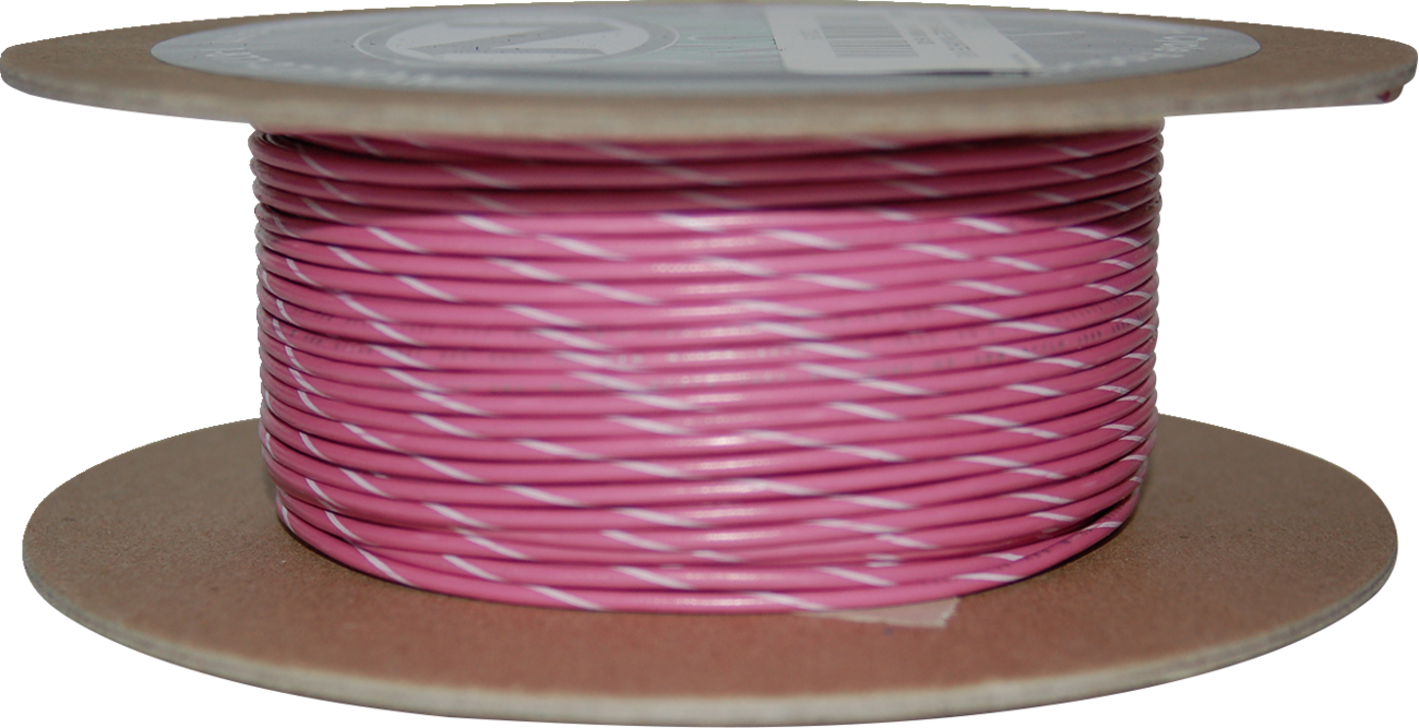 NAMZ 100' Wire Spool - 20 Gauge - Pink/White NWR-109-100-20