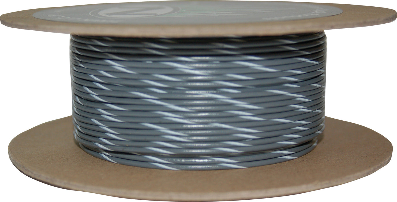 #18 Gauge Grey/White Stripe 100' Spool Of Primary Wire