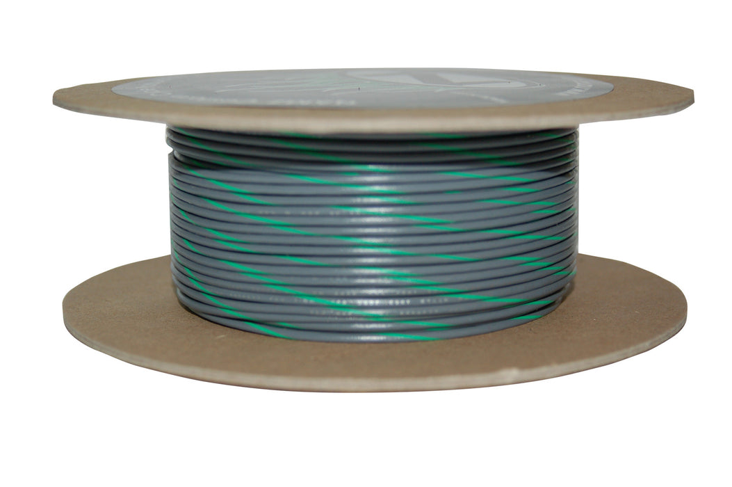 #18 Gauge Grey/Green Stripe 100' Spool Of Primary Wire