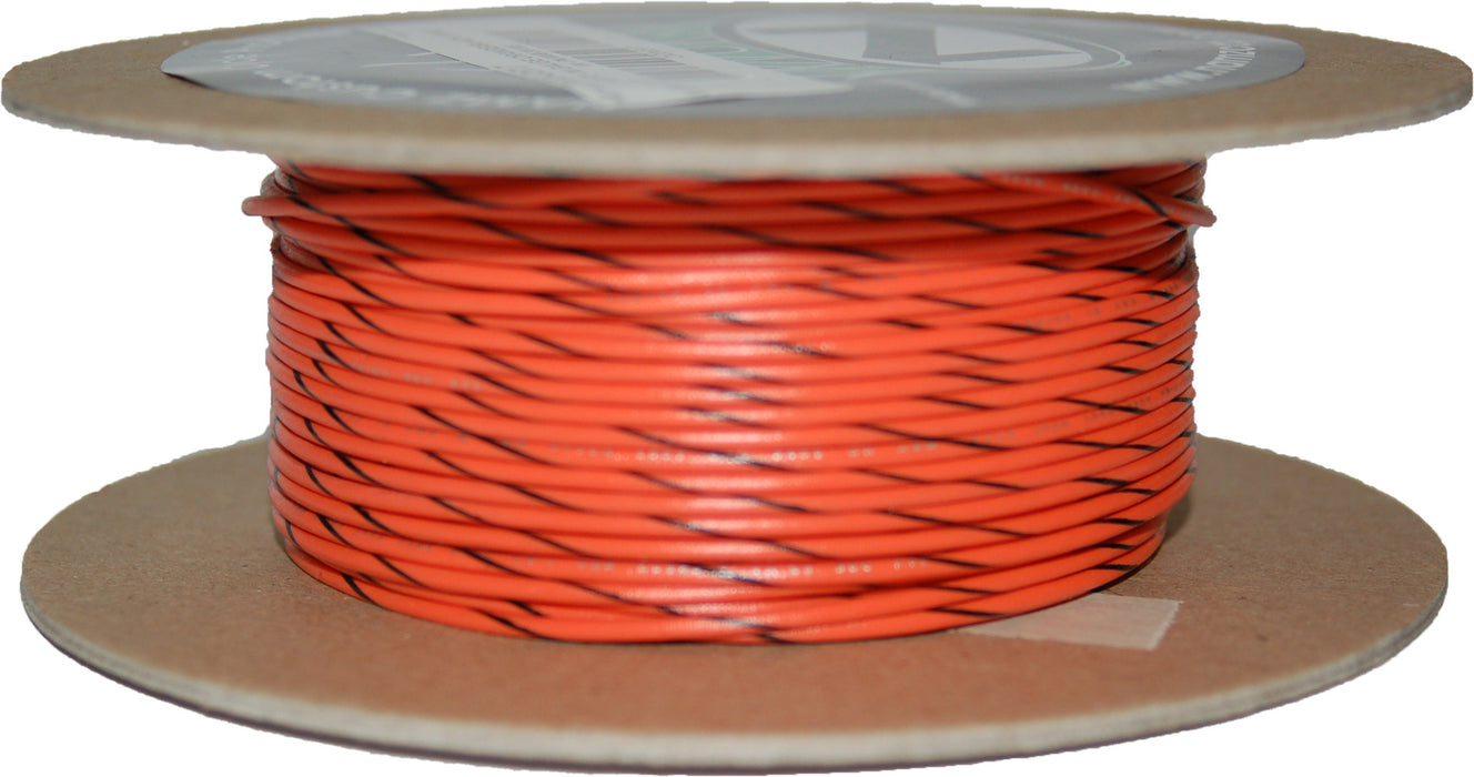 #18 Gauge Orange/Black Stripe 100' Spool Of Primary Wire